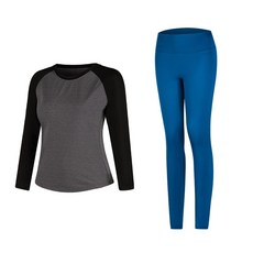 女款瑜伽長袖T恤+內搭褲組