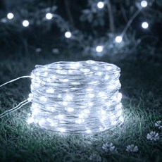 루아즈 LED 야외 정원등 태양광 줄조명 10m, 화이트