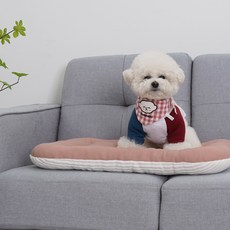 개과천선 강아지 골덴 뽀송쿠션, 밀크핑크, 1개