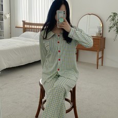 女性檸檬蘇打睡衣上下套裝