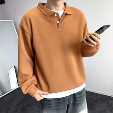 CONFIAR 雙鈕扣領針織大學T TC9008