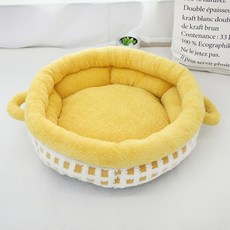 soonZAM 寵物手提圓形坐墊窩, 黃色