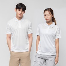 CARET 男女適穿涼感短袖polo衫, 白色