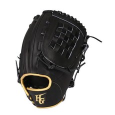 HI-GOLD 投手全能硬質手套，右投手棋盤網 HL205MBGPA001, 黑色+金色