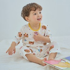 코디아이 아동용 크리미베어 칠부내의 상하의 세트