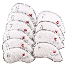 PEnnon 經典鐵桿高爾夫球桿頭套組, 10個, 白色