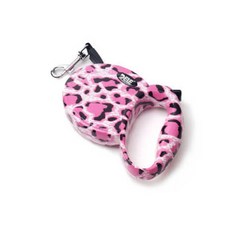 언더독 강아지 자동 리드줄, 핑크얼룩, 1개