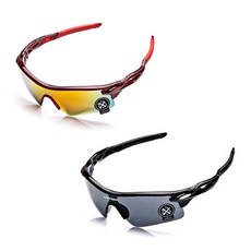 위드 초경량 자전거 라이딩 고글 2종 세트, 블랙, 와인, 1개