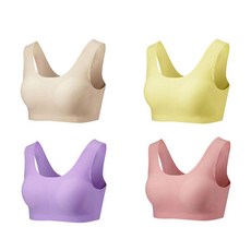 soleil 女童學生無縫無鋼圈裸感U型內衣4件組