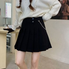 구디프 투버튼 포인트 A라인 스커트