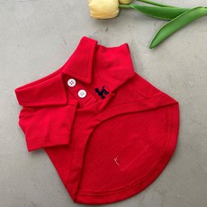 Caniche狗狗Polo領T恤 FW版, 紅色