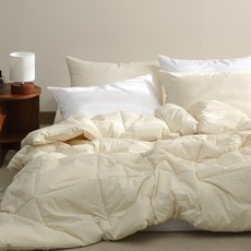 FLORA Topaz 生物水洗60支高密度純棉鋪棉被床墊套組, 象牙白