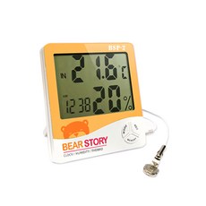 Bear Story 數位溫濕度計 橘色 BSP-2, 1個, BSP-2 橘色