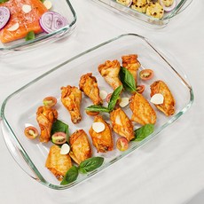 耐熱玻璃烤盤烤盤 2600ml, 透明, 1個