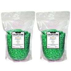 Rora Pet 魚缸裝飾彩色石袋, 常青綠, 2個