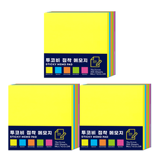 TUCO.B 自黏便條紙套組 75 x 76 mm, 霓虹色, 3個, 225張