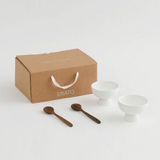 에라토 에스티 요거트 빙수볼 2인 선물세트 4p, 화이트, 볼 2p + 스푼 2p, 1세트