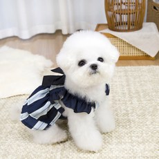 PASTEL PET 寵物大蝴蝶結條紋連身裙