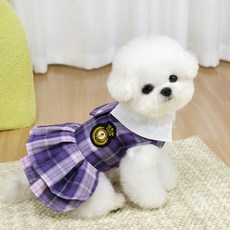 PASTEL PET 寵物學院風蘇格蘭格紋連身裙