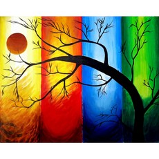 Allode 華麗四季樹 DIY 鑽石畫 圓鑽 40 x 50 cm, 10