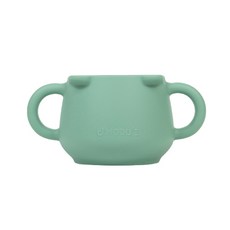 BLUE MAMA 泰迪熊造型矽膠雙耳杯, 薄荷綠, 1入
