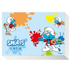 YOUNGART 藍色小精靈封面印花素描本 130g, 345 x 245 毫米, 250張, 1個