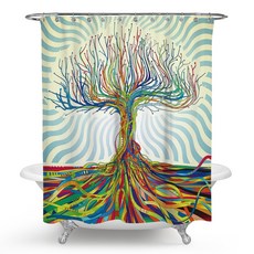 繽紛樹 浴室浴簾 L06 款式4 180 x 180 cm, 1個