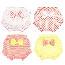 JOY MULTI 女童棉質圓點條紋內褲 4件組