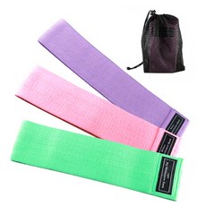 마켓A 탄성 스쿼트 힙업 루프 밴드 3종 세트, 그린 + 핑크 + 퍼플, 1개