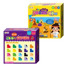 Color Fancy 500張彩紙+500張雙面彩紙套組, 20 種顏色, 1組