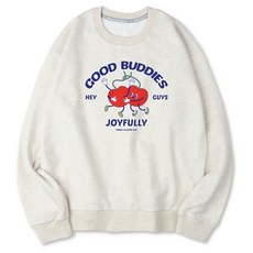 VENHIT Good Buddies字母寬鬆棉質雙面布大學T