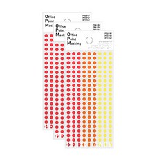 쁘띠팬시 오피스 포인트 마스킹 스티커 OPM-R306A, 혼합색상, 6개입, 3개