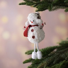 Homeflow 雪人娃娃吊飾 聖誕裝飾道具, 耳罩帽, 1個