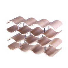 4層波浪木紋紅酒架, 單色, 1個