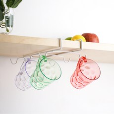 메탈텍스 이태리 타짜 선반밑 컵걸이 6구, 화이트, 1개