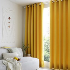 Deco One Jade2 穿環遮光窗簾 2p, 黃色