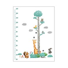 Artihome 森林動物高度測量牆貼, 綠色