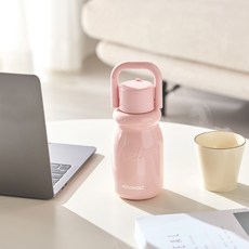HOlOHOlO 牛奶單鍵式隨行杯, 1個, 430ml, PINK