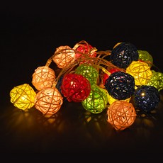 PARTYHAE 電池式LED線球燈串 20顆, 顏色, 1個