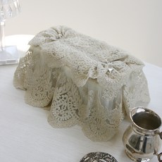ANDCOTTON 琥珀蕾絲面紙盒, 金色