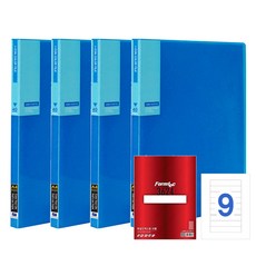 Formtec 圖標透明文件 A4 HH2587 40 張 4p + Formtec 3624 文件索引標籤 20p, 藍色, 1套