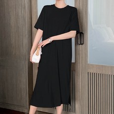 심플 골지 티셔츠 임산부 롱원피스