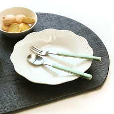 Bogen Armand 緞面茶匙+茶叉組 蜜瓜色, 1套, 茶匙+茶叉