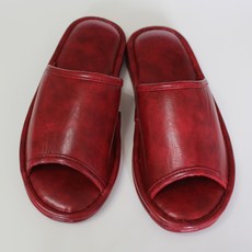 MJ Trading 高級人造皮革 Anello 室內拖鞋, 紅色, 1個