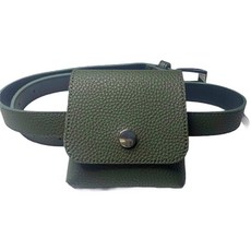 가죽 벨트형 골프파우치 힙색, 카키, 1개