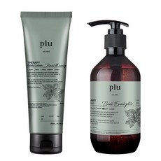 plu Therapy身體乳液 尤加利 200ml+沐浴乳 尤加利 500g組, 1套