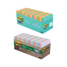 3M Post-it 強力膠筆記本巴厘島654-24NH+邁阿密654-24SSMIA套組, 混色, 1套