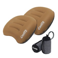 콘츠 퀵 에어베개 2p + 고급파우치 2p 세트, 피너츠브라운, 1세트