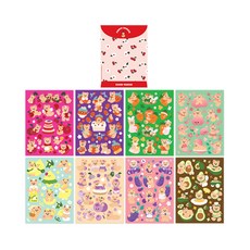 SECOND MANSION Juicy Bear可撕除貼紙8款組, 水果, 1套