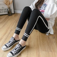 꾸안꾸 사이드라인 포인트 스포티 임산부 9부 레깅스